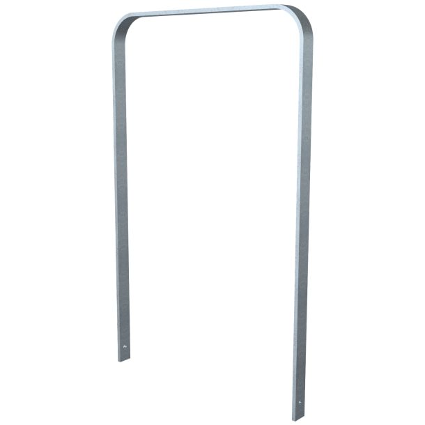 Lean-on hoop made of flat steel | 50 x 12 mm | in bent design | without cross bar | total width: 750 mm | hot-dip galvanized